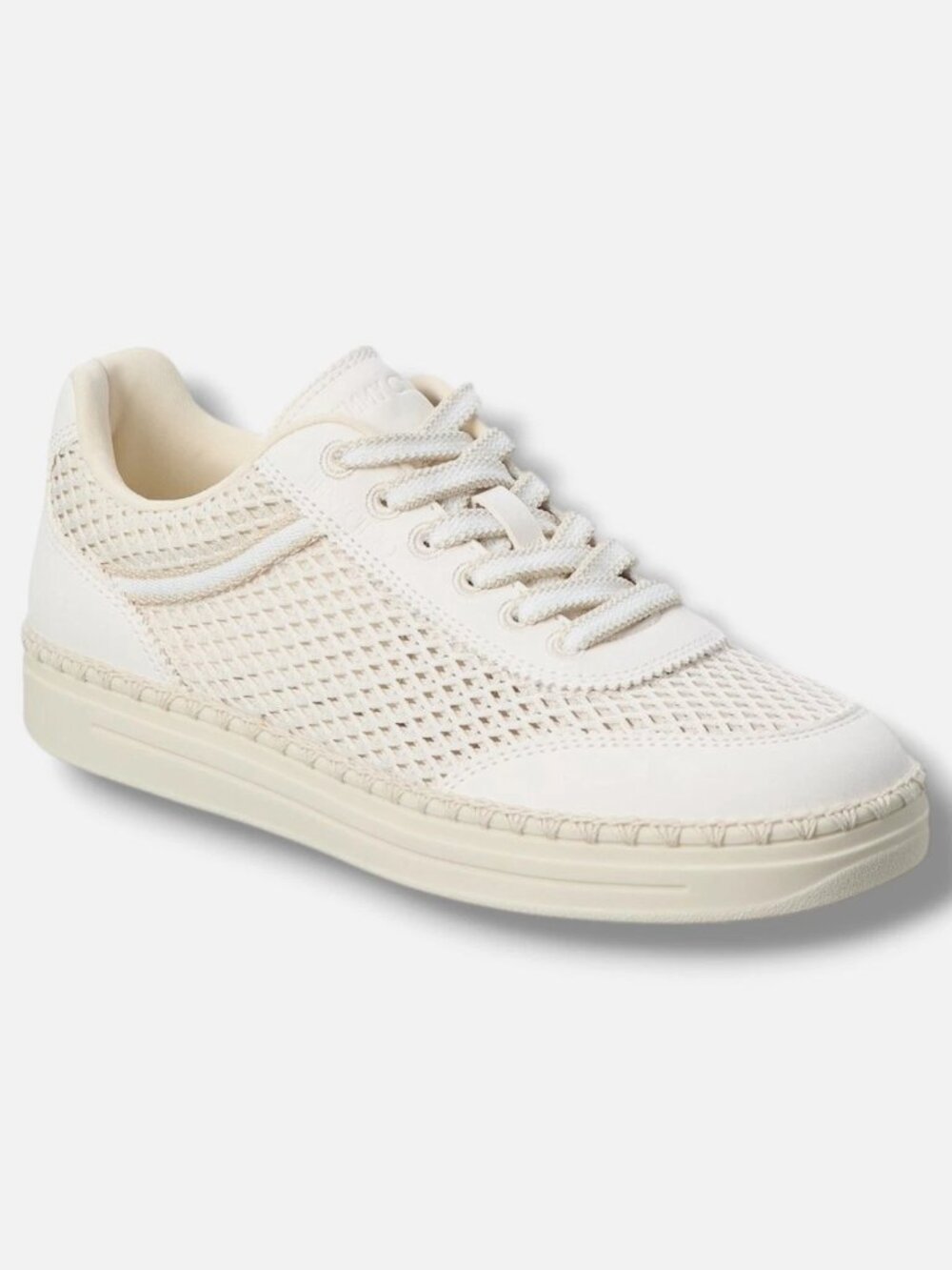Jimmy Choo White Leather & Mesh Low-Top Sneakers with box and dust cover
